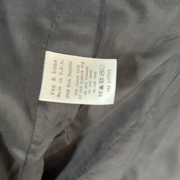 Rag & Bone Size 2 Silver Gray 100% Silk Dupioni Blazer Metallic Party Workwear - Picture 6 of 10